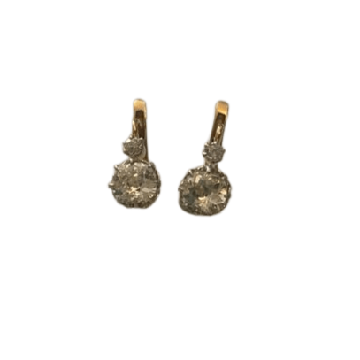 Boucles d'oreilles Dormeuses diamants 58 Facettes