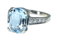 Bague 58 Bague or blanc aigue-marine et 8 diamants 58 Facettes AB376