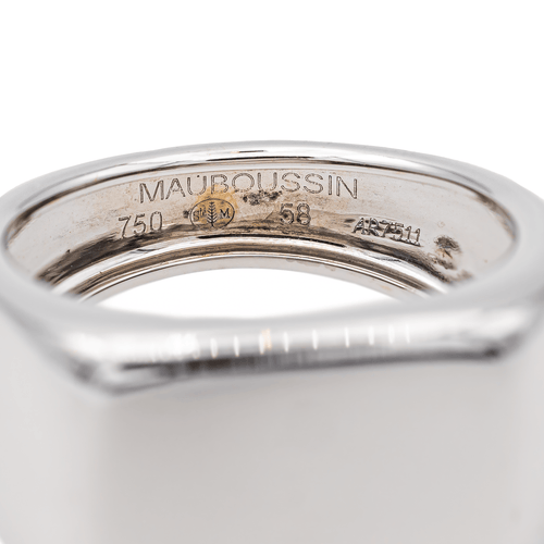 Bague 58 Mauboussin Grande Cocotte - Bague chevalière en or blanc 58 Facettes 720123CN