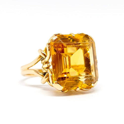 Bague 55 Bague cocktail citrine or jaune 58 Facettes
