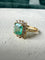 Bague 52 Bague vintage en or jaune 18K avec émeraude colombienne et diamants 58 Facettes