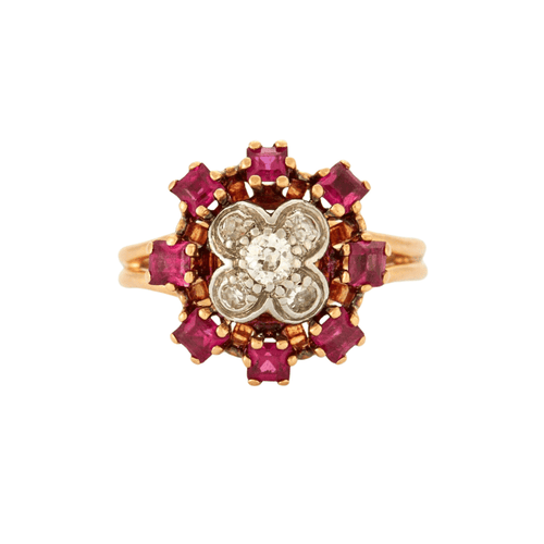 Bague 50 Bague Fleur Rubis Diamants 58 Facettes 230371