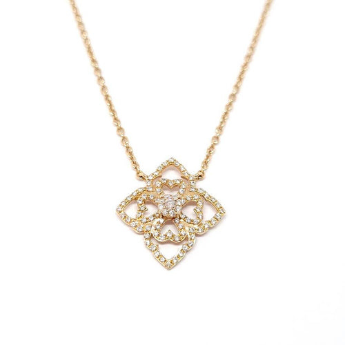 Collier Collier dentelle diamants or rose 58 Facettes