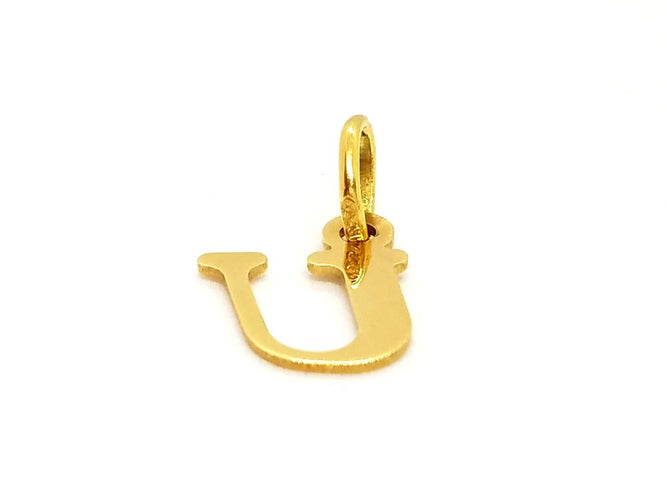 Pendentif Pendentif lettre U en or jaune 18 carats 58 Facettes 797204CD
