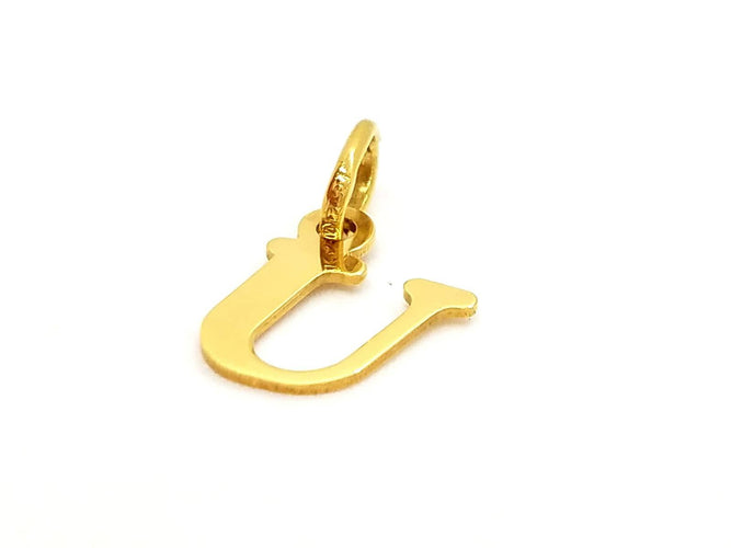 Pendentif Pendentif lettre U en or jaune 18 carats 58 Facettes 797204CD