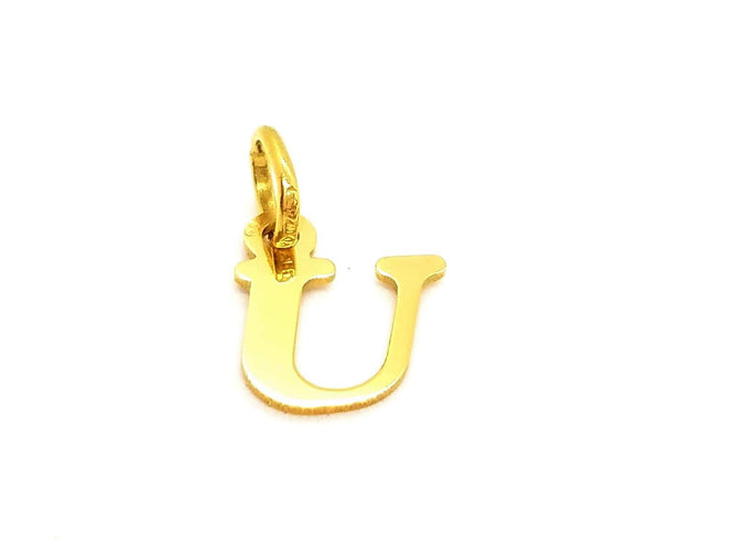 Pendentif Pendentif lettre U en or jaune 18 carats 58 Facettes 797204CD
