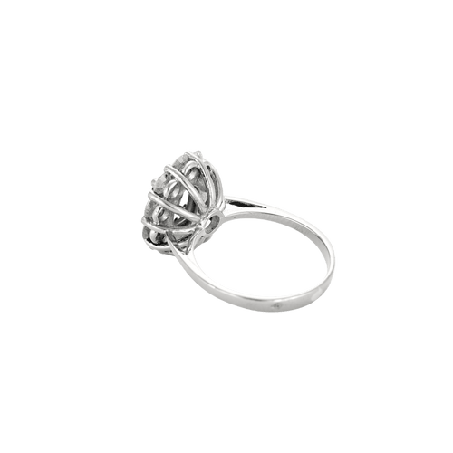 Bague 53 Bague marguerite en or blanc 18k, saphir 1,10 ct et diamants 58 Facettes BO/240038