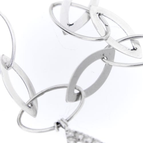 Collier Collier - Chaîne marquise en or blanc 18 ct et diamants 58 Facettes 8119