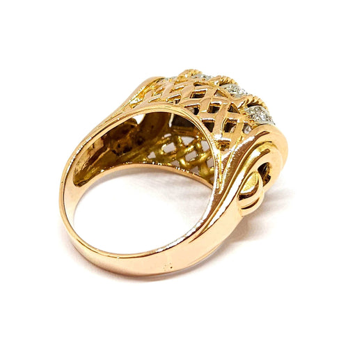 Bague 52 Bague ancienne diamants or jaune 58 Facettes