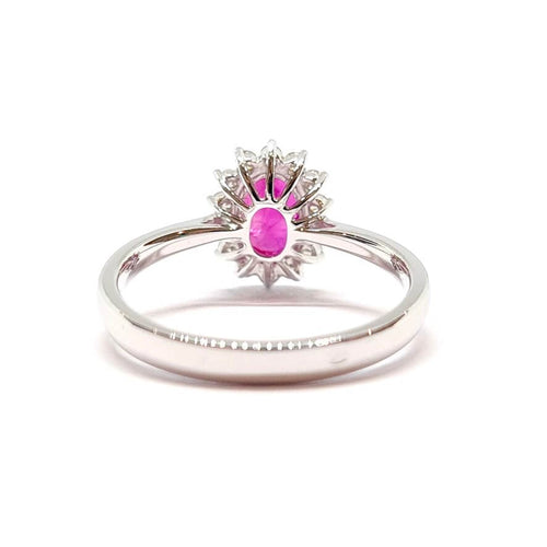 Bague 53 Bague marguerite or blanc rubis diamants 58 Facettes