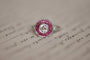 Bague 53 Bague ancienne en or blanc 18K avec rubis et diamants taille ancienne 58 Facettes