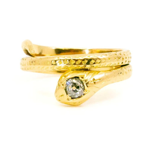 Bague 61 Bague serpent en or 18 ct avec diamant taille coussin 58 Facettes 8453BA8C7C514FD8B8F01E953833235F