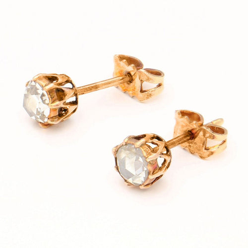 Bague Boucles d’oreilles puces solitaire en or 14k et diamants taille rose 58 Facettes 15BD9B68E61D4F4BAD6E0CEF12A04AB0
