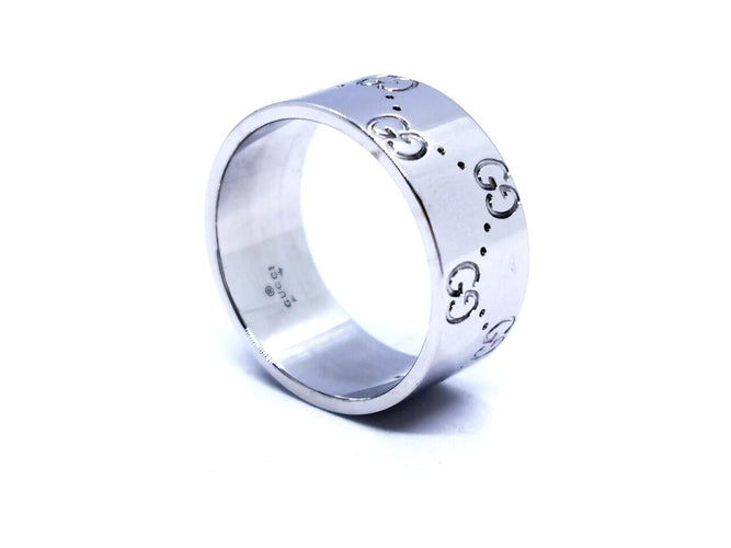 Bague 59 Gucci Icon - Bague grand modèle en or blanc 18 carats 58 Facettes 894446CN
