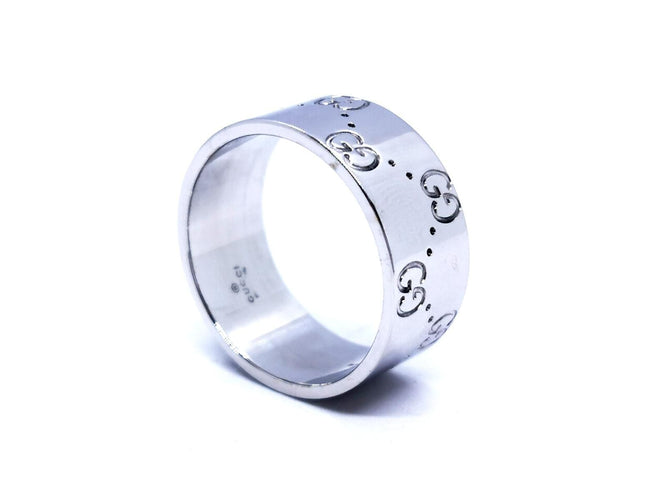 Bague 59 Gucci Icon - Bague grand modèle en or blanc 18 carats 58 Facettes 894446CN