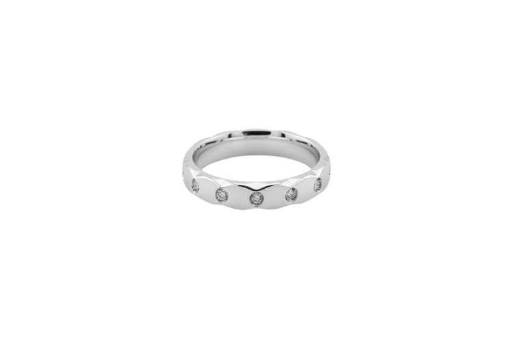 Bague 53 Bague en or blanc avec diamants 58 Facettes ANL722