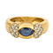 Bague 53 Bague bandeau or jaune, saphir et diamants 58 Facettes 240205