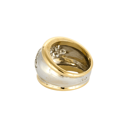Bague 51 Bague jonc en or jaune et blanc et diamants 58 Facettes BO/240023//
