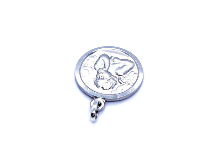 Pendentif Pendentif médaille ange en or blanc 18 carats 58 Facettes 947739CD