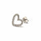 Boucles d'oreilles Boucle d’oreille cœur en or blanc 18 carats et diamants 58 Facettes
