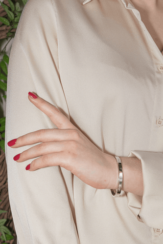 Bracelet Bracelet rigide ouvrant en or blanc 18 carats et palladium 58 Facettes 968092CN