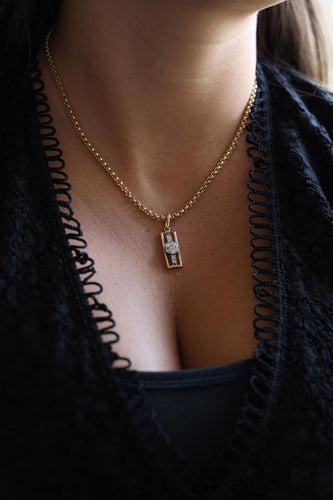 Collier Collier - Chaîne maille jaseron et pendentif en or jaune et diamants 58 Facettes 978809CD
