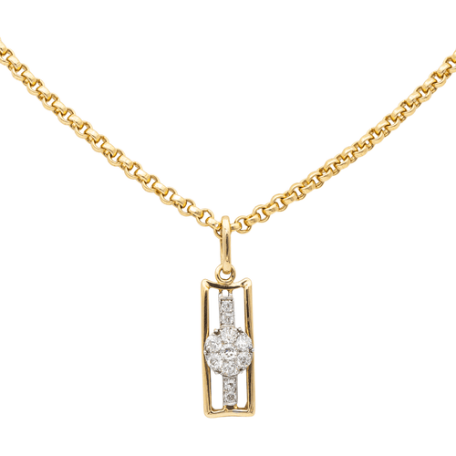 Collier Collier - Chaîne maille jaseron et pendentif en or jaune et diamants 58 Facettes 978809CD