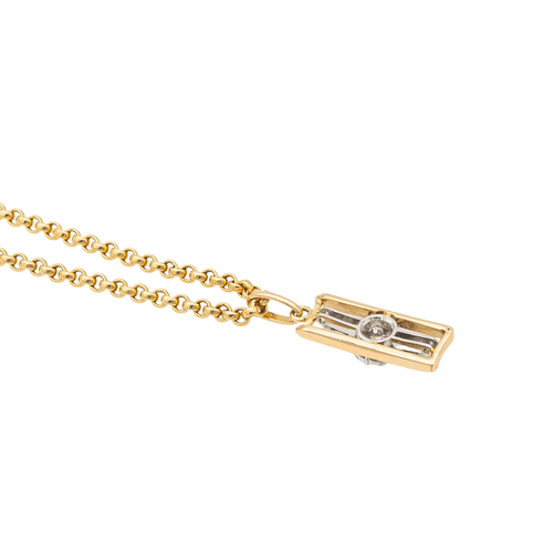 Collier Collier - Chaîne maille jaseron et pendentif en or jaune et diamants 58 Facettes 978809CD