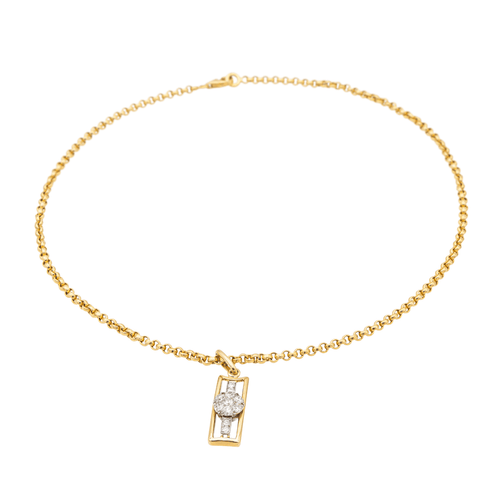 Collier Collier - Chaîne maille jaseron et pendentif en or jaune et diamants 58 Facettes 978809CD