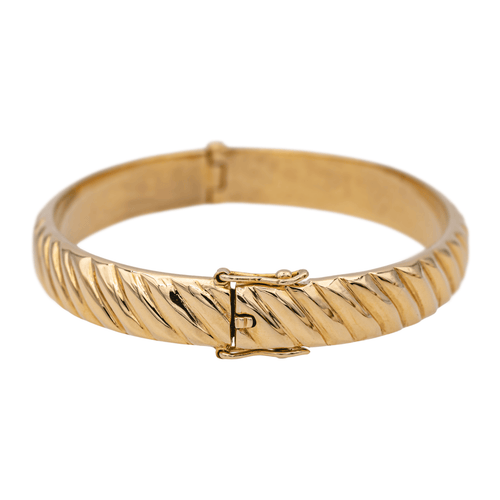 Bracelet Bracelet jonc rigide ovale en or jaune 18 carats 58 Facettes 978815CD