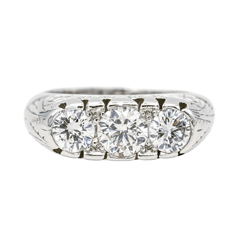 Bague 54 Bague en or blanc 18 carats et diamants taille brillant 58 Facettes 978904CN