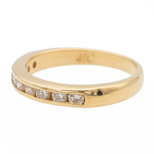Bague 50 Bague demi-alliance en or jaune avec diamants 58 Facettes 990258CN