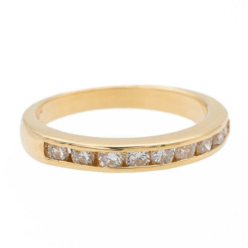 Bague 50 Bague demi-alliance en or jaune avec diamants 58 Facettes 990258CN