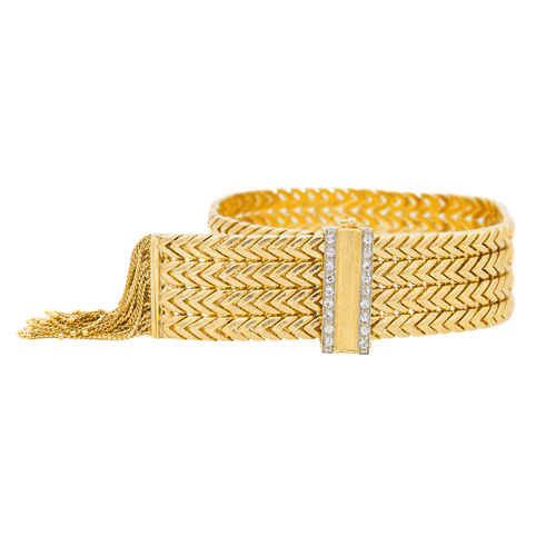 Bracelet Bracelet manchette ceinture en or jaune 18 carats et diamants 58 Facettes 997157CN