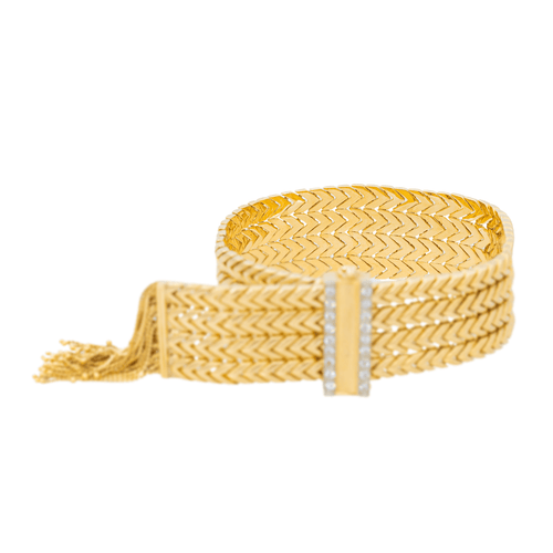 Bracelet Bracelet manchette ceinture en or jaune 18 carats et diamants 58 Facettes 997157CN