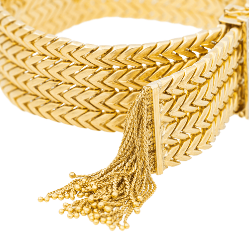 Bracelet Bracelet manchette ceinture en or jaune 18 carats et diamants 58 Facettes 997157CN