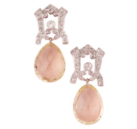 Boucles d'oreilles Boucle d'oreilles Art Déco or gris et diamants 58 Facettes