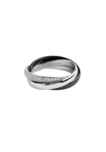 Bague 55 CARTIER - Bague Trinity Black & White Céramique Diamants 58 Facettes 65343-61853
