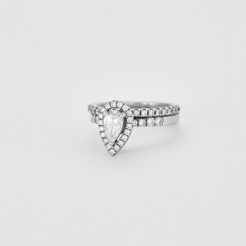 Bague 55 Bague Diamant poire 0.70ct 58 Facettes DV0423-1