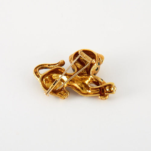 Broche FRED - Broche Panthère Or et Email 58 Facettes KZ16