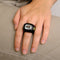 Bague 53.5 Bague signée Elena Cantacuzène Ebène aigue-marine Péridots 58 Facettes KZ13