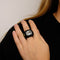 Bague 53.5 Bague signée Elena Cantacuzène Ebène aigue-marine Péridots 58 Facettes KZ13