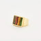 Bague 55 STERN - Bague pont or jaune, pierres fines de couleur 58 Facettes DV0495-4