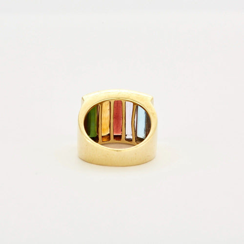 Bague 55 STERN - Bague pont or jaune, pierres fines de couleur 58 Facettes DV0495-4