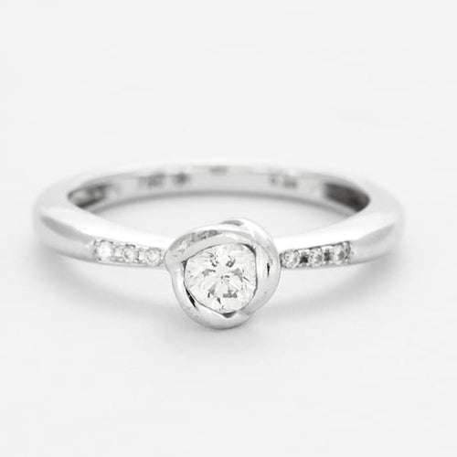 Bague 48 DIDIER GUERIN - bague solitaire or gris 58 Facettes DV0501-1