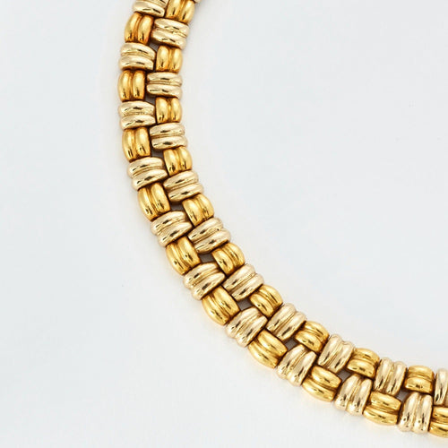 Collier POIRAY - Rare Collier ras du cou or jaune et gris 58 Facettes DV0525-1