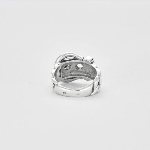 Bague 50.5 HERMES - Bague Ceinture en argent 58 Facettes DV1197-2