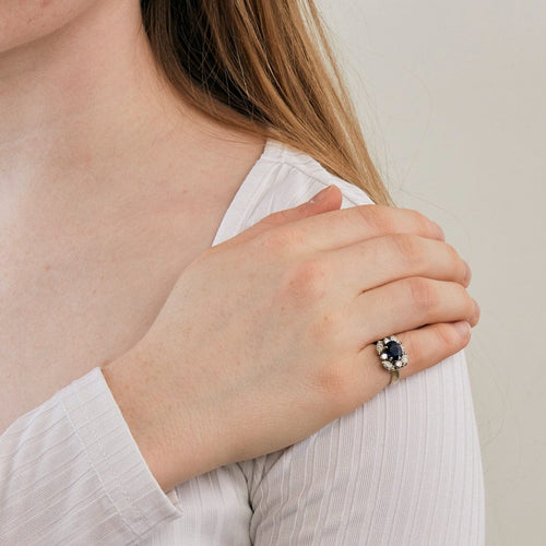 Bague 53 Bague saphir et diamants 58 Facettes DV0569-8