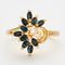 Bague 54 Bague or jaune saphirs et diamants 58 Facettes DV0569-9