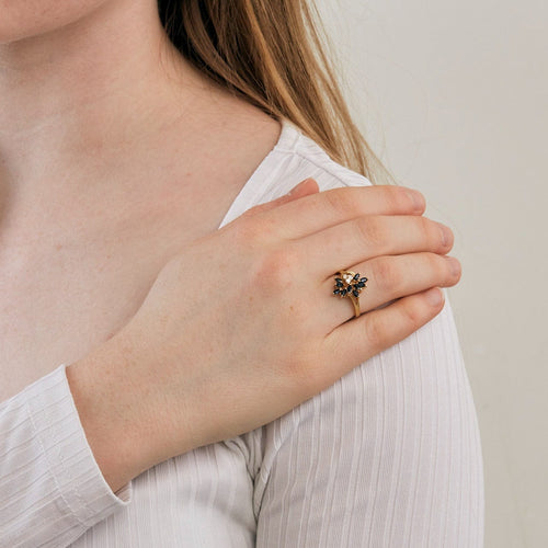 Bague 54 Bague or jaune saphirs et diamants 58 Facettes DV0569-9